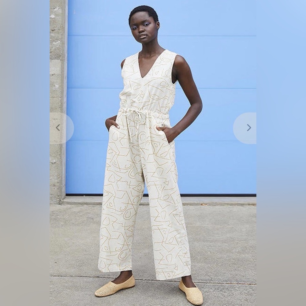 Ali Golden Raw Silk Jumpsuit